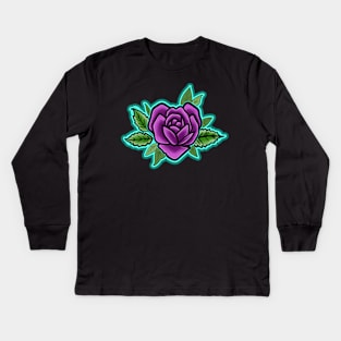 purple heart shaped rose Kids Long Sleeve T-Shirt